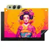 Bloemen - Vrouw - Kimono - Roze Inductie beschemer met haakjes klein -3d