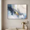 Blauw - Modern - Marmer - Abstract - Goud Textielframe zwart klein -sfeer2