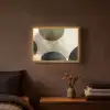 Vlakken - Abstract - Beige - Cirkels Light Box met batterij (Wandlamp) middel -sfeer4