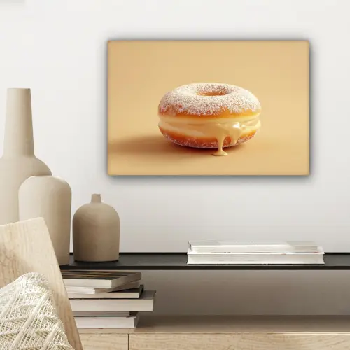 Donut - Romig - Poedersuiker - Beige canvas 2cm klein -sfeer6