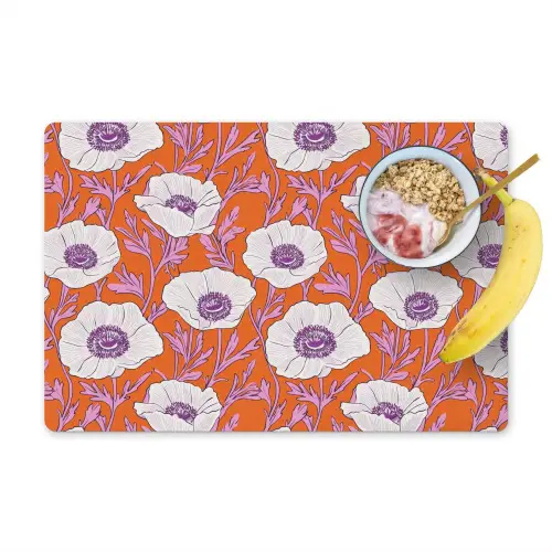 Bloemen - Grafisch - Oranje Placemat vinyl groot 368 -zzzproduct_Kitchenyeah-website