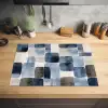Patroon - Blauw - Vierkanten Inductie beschermer vinyl 3mm klein -sfeer5