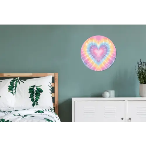 Hartvorm - Pastelkleuren - Tie Dye Wandcirkel aluminium klein -slaapkamer