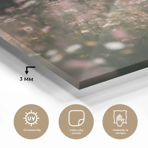 Hert - Wilde bloemen - Bos plexiglas 5mm klein -sfeer2