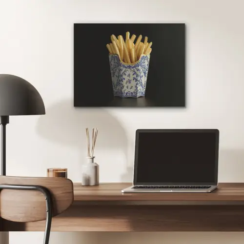Friet - Porselein - Delfts blauw - Eten PET vilt klein -sfeer5