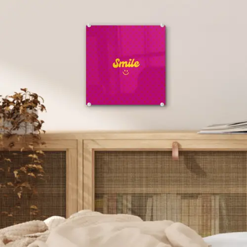 Smile - Stippen - Roze plexiglas 5mm klein -sfeer4