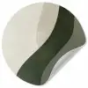 Japandi - Groen - Abstract - Modern Wandcirkel behangsticker klein -3d