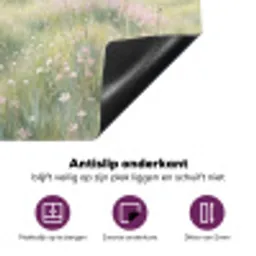 Bloemen veld - Bloemen - Groen Inductie beschermer vinyl 3mm middel -zzzzzzz-cc-onderkant