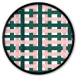 Vlechtpatroon - Groen - Roze - Grafisch Fotolijst rond zonder passe partout klein 856 -3d