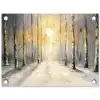 Winter - Abstract - Sneeuw - Natuur - Zon tuinposter los doek klein -3d