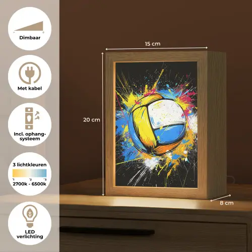 Graffiti - Sport - Volleybal - Bal Light Box met kabel (Tafellamp) klein -USP_NL