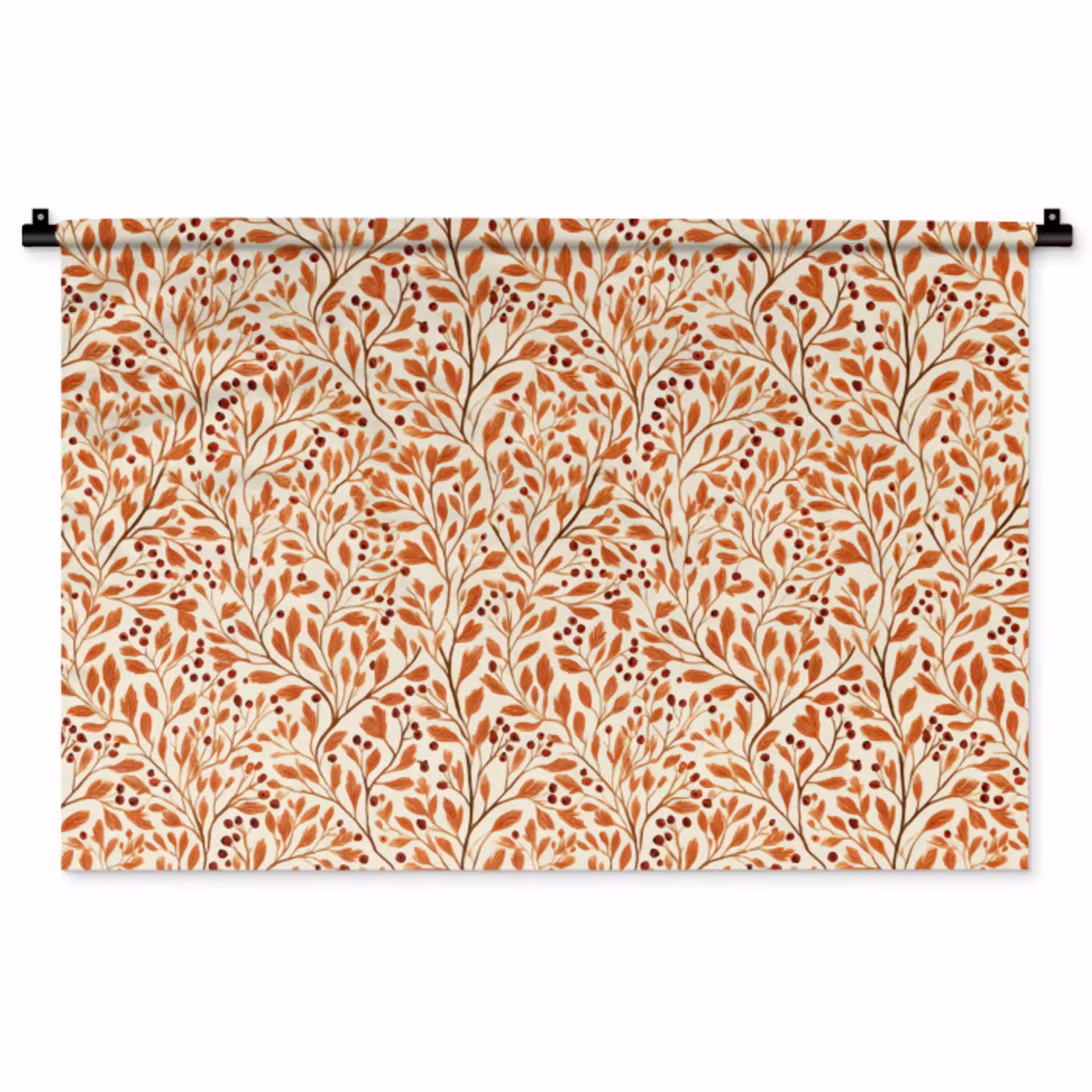 Bladeren - Botanisch  - Terracotta Wandkleed katoen middel 269 -zz3d