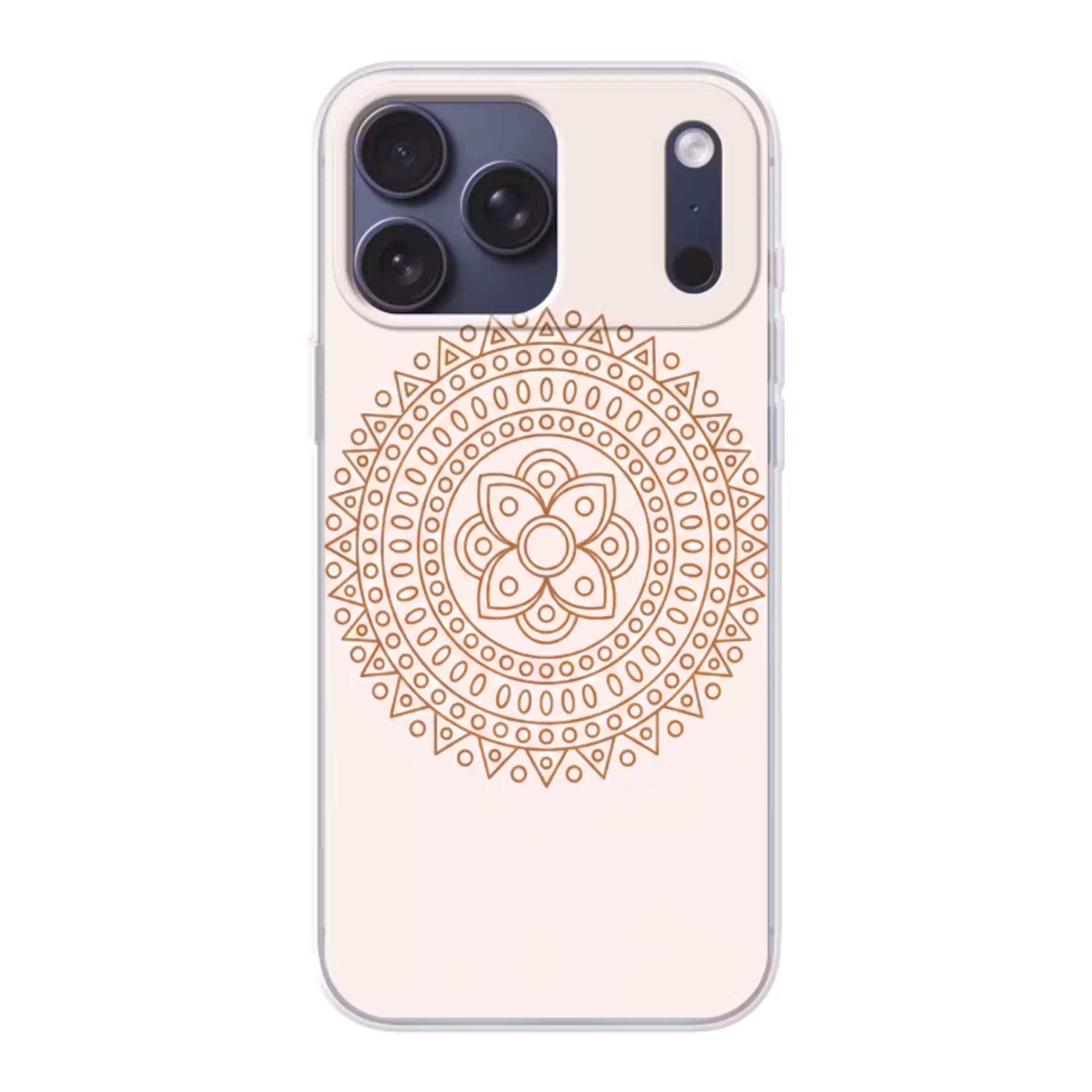 Mandala - Geometrisch - Abstract - Oosters - Bruin Telefoonhoesje iPhone 17 Pro Max klein -3d