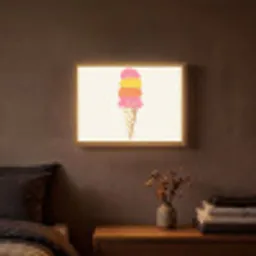 Schepijs - Hoorntje - Illustratie - Minimalistisch Light Box met batterij (Wandlamp) middel -sfeer4