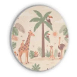 Dieren - Tropisch - Safari - Kleurrijk Akoestische PET Vilt - Rond klein -3d