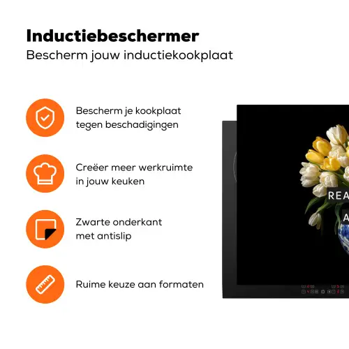 Quotes - Bloem - Tulp - Geel Inductie beschermer vinyl 3mm klein -zzzzzzz-td-ups