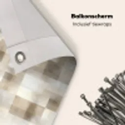 Textuur - Linnen - Beige Balkonbeschermer Duitsland klein 596 -closeup_NL
