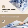 Kat - Patroon - Blauw Inductie beschemer met haakjes klein -ky-schoon-nl