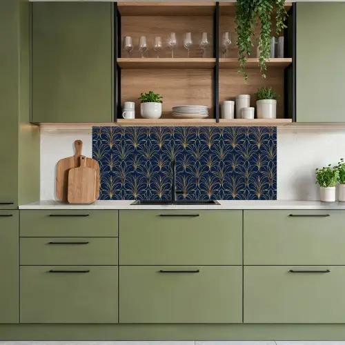 Deco - Waaier - Blauw keuken achterwand 2 middel 871 -sfeer3