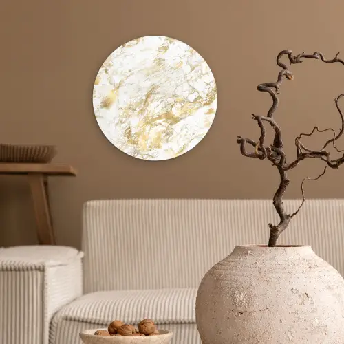 Marmer - Goud - Structuur Wandcirkel plexiglas klein 852 -sfeer1