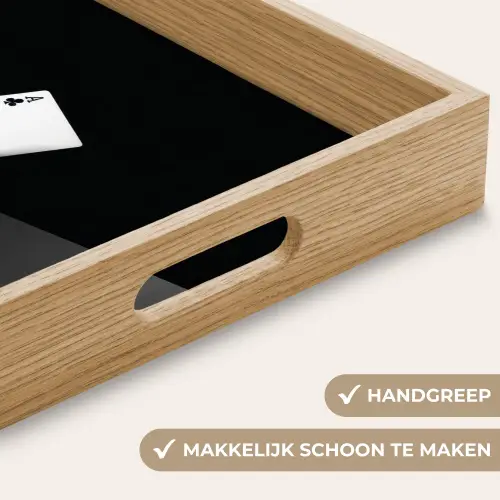 Speelkaart - Klaver - Abstract - Zwart Dienblad Rechthoek middel -USP_HandgreepNL