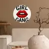 Lip - Girl - Rood - Letters Wandcirkel behangsticker klein -sfeer1