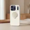 Schelp - Minimalistisch - Wit Telefoonhoesje iPhone 17 Pro klein -sfeer2