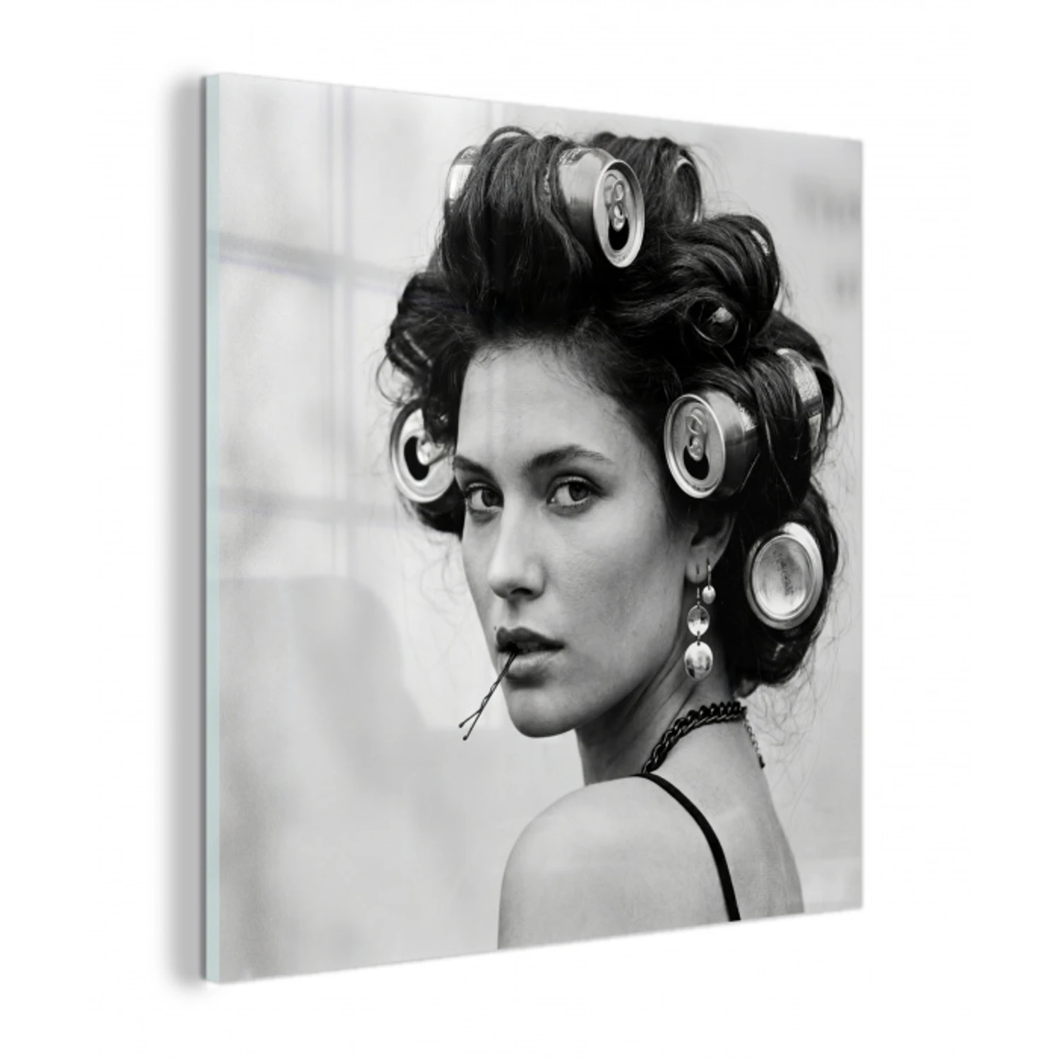 Edgy - Vrouw - Zwart - Wit plexiglas 5mm klein -z3d