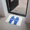 Handen - Twee - Ogen - Blauw Deurmat klein -sfeer5