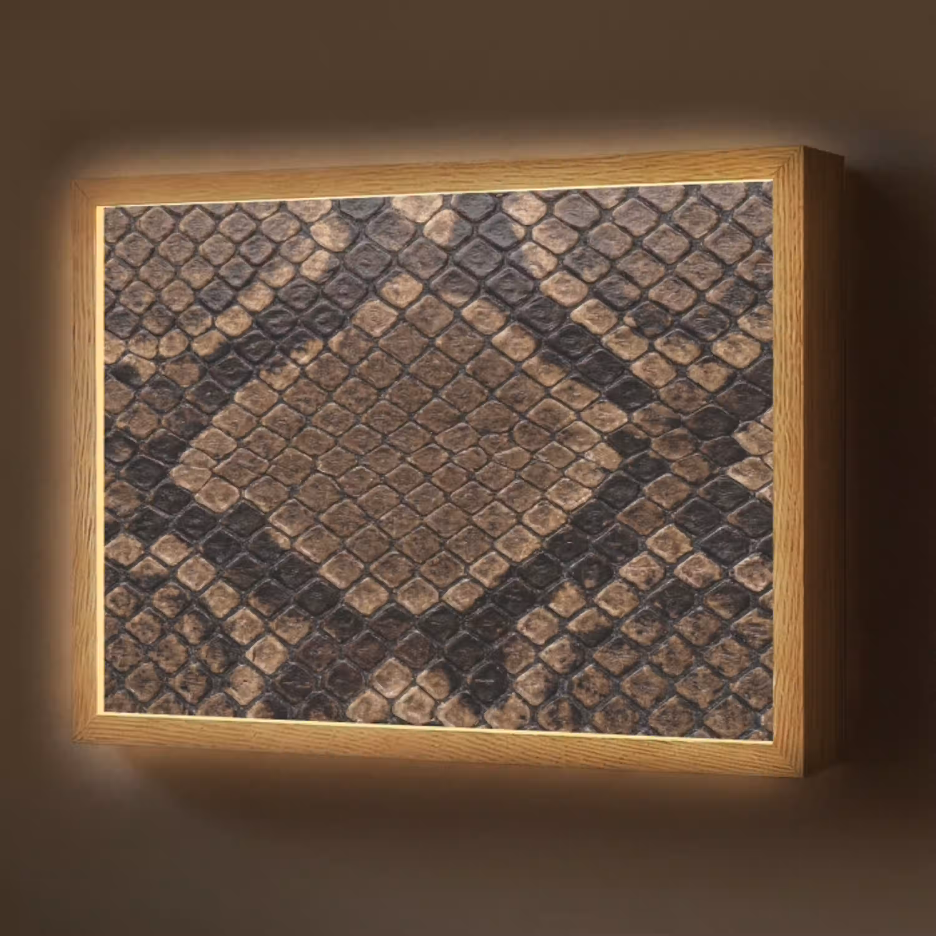 Python - Schubben - Brons Light Box met batterij (Wandlamp) middel -z3d_website