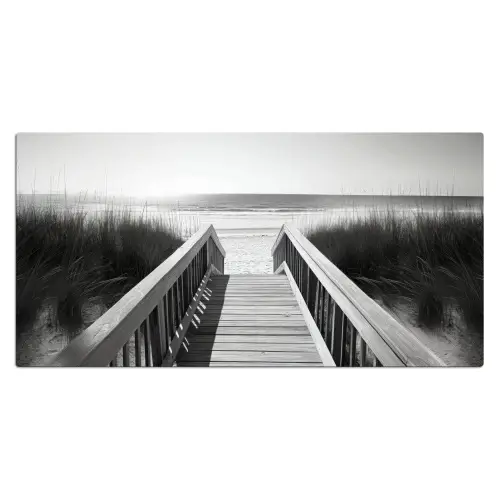 Loopbrug - Hout - Strand - Zee Muismat XXL klein -3d_leeg