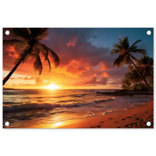 Avondrood aan Zee tuinposter los doek klein -3d