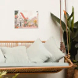 Bloemen - Huizen - Dorp tuinposter los doek klein -sfeer7