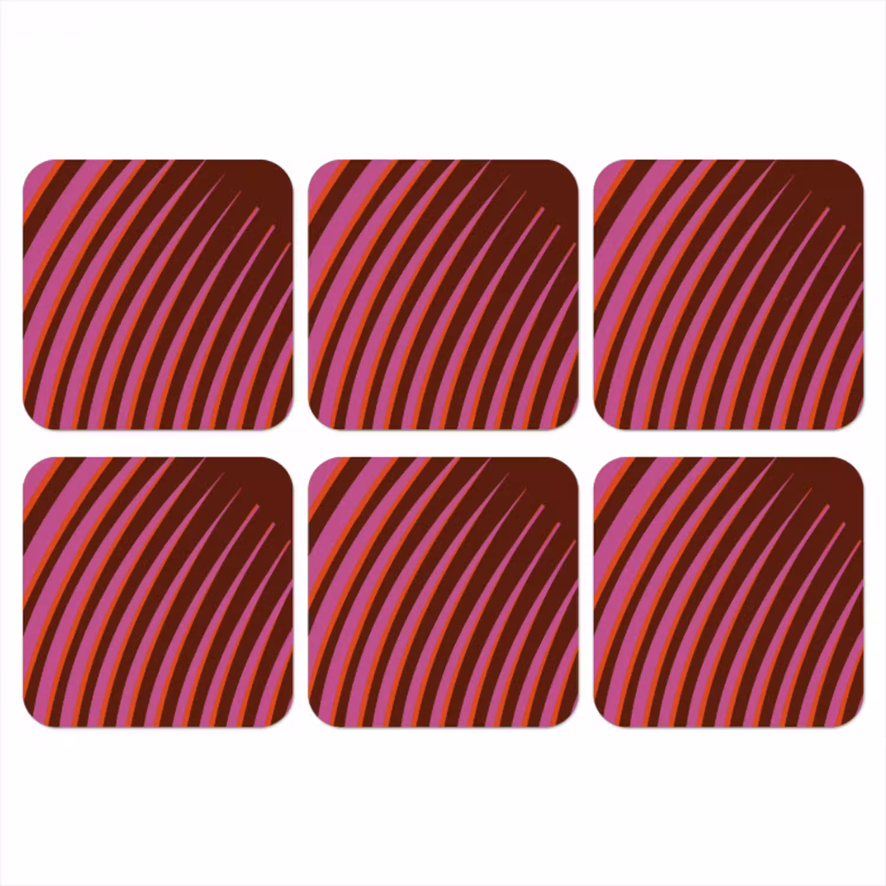 Lijnen - Rood - Beweging onderzetter kurk middel -3d