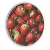 Aardbei - Fruit - Rood Akoestische PET Vilt - Rond klein -3d