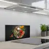 Kruidenmozaïek op Donker Canvas keuken achterwand spatscherm klein -3d_schuin