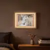 Doorkijk - Paard - Wit - Winter - Sneeuw - Dieren Light Box met batterij (Wandlamp) middel -sfeer4