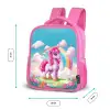 Vrolijke eenhoorn bij een regenboog Kinderrugzak - Roze middel -productfoto_formaten
