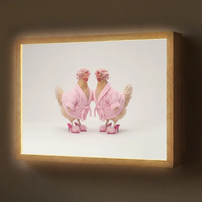 Kippen - Badjas - Krukspelden - Hakken Light Box met batterij (Wandlamp) middel -z3d_website
