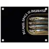 Sardines - Tekst - Vis - Blik tuinposter los doek klein -3d