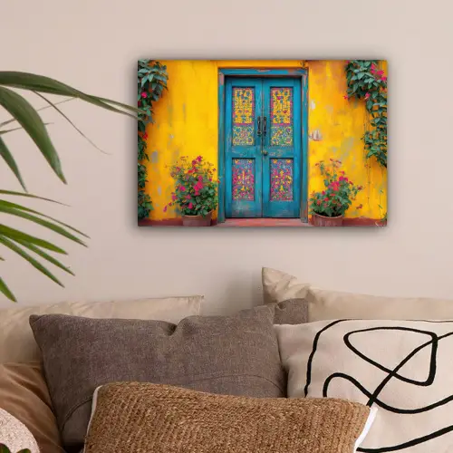 Deuren - Kleurrijk - Planten canvas 2cm klein -sfeer1