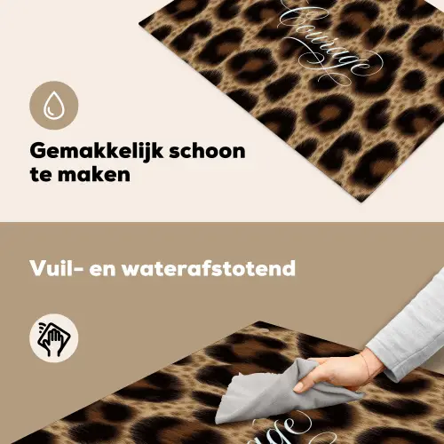 Luipaardprint - Bruin - Courage - Sierlijk Inductie beschemer met haakjes klein -ky-schoon-nl