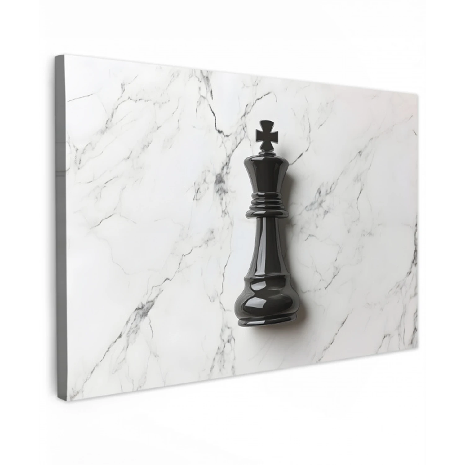 Schaakstuk - Koning - Zwart - Marmer canvas 2cm klein -z3d