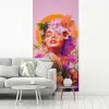 Vrouw - Abstract - Cirkel - Bloemen fotobehang vinyl groot -woonkamer