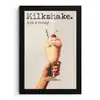 Milkshake - Kers - Rietje fotolijst zwart zonder passe partout klein -3d