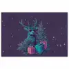 Rendier - Zonnebril - Neon - Kerstboom poster papier klein -3d