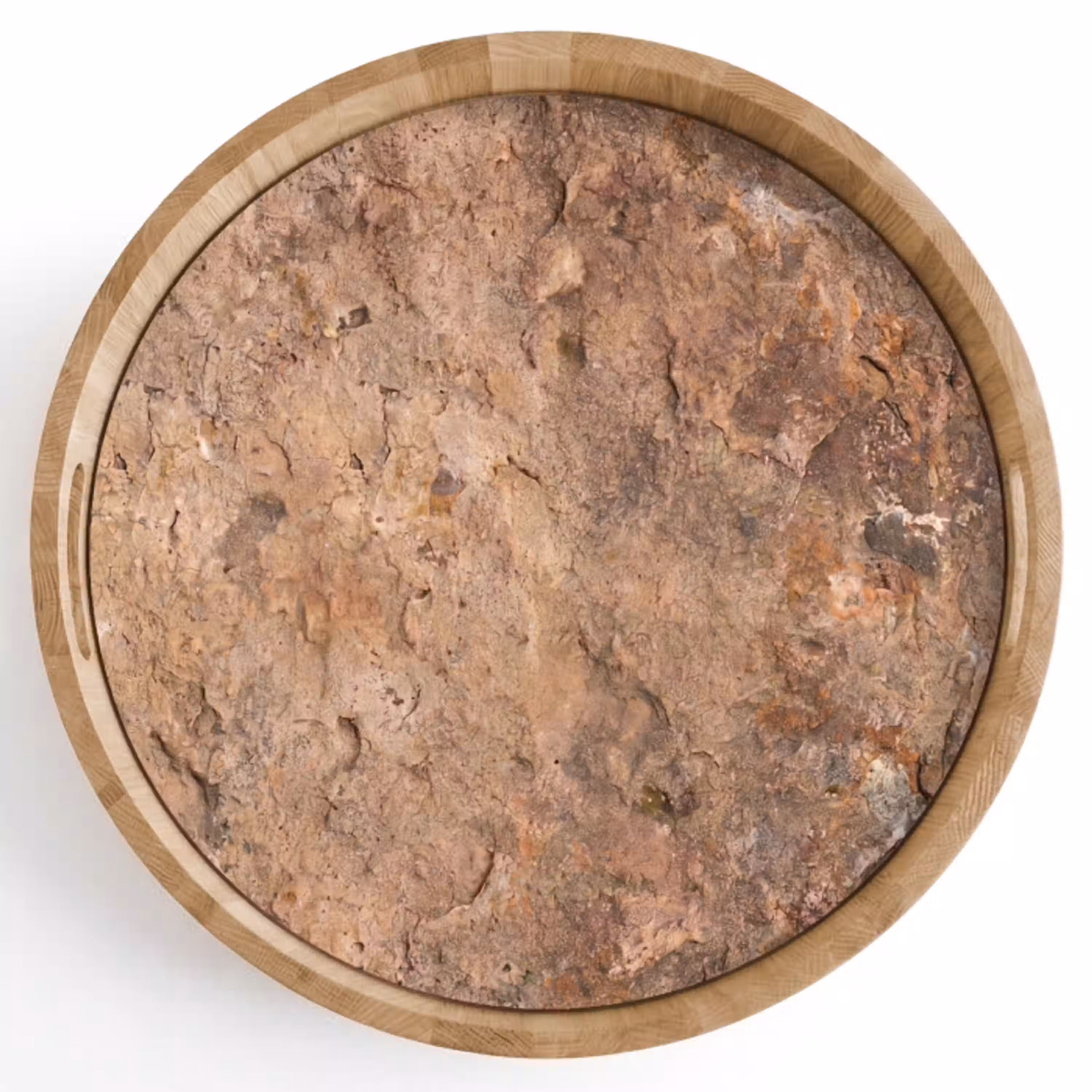 Steen - Natuur - Textuur - Abstract - Bruin Dienblad Rond middel -z3d_shopping