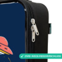 Astronaut - Planeet - Sterren - Raket Kinderkoffer - Zwart klein -rits_DE