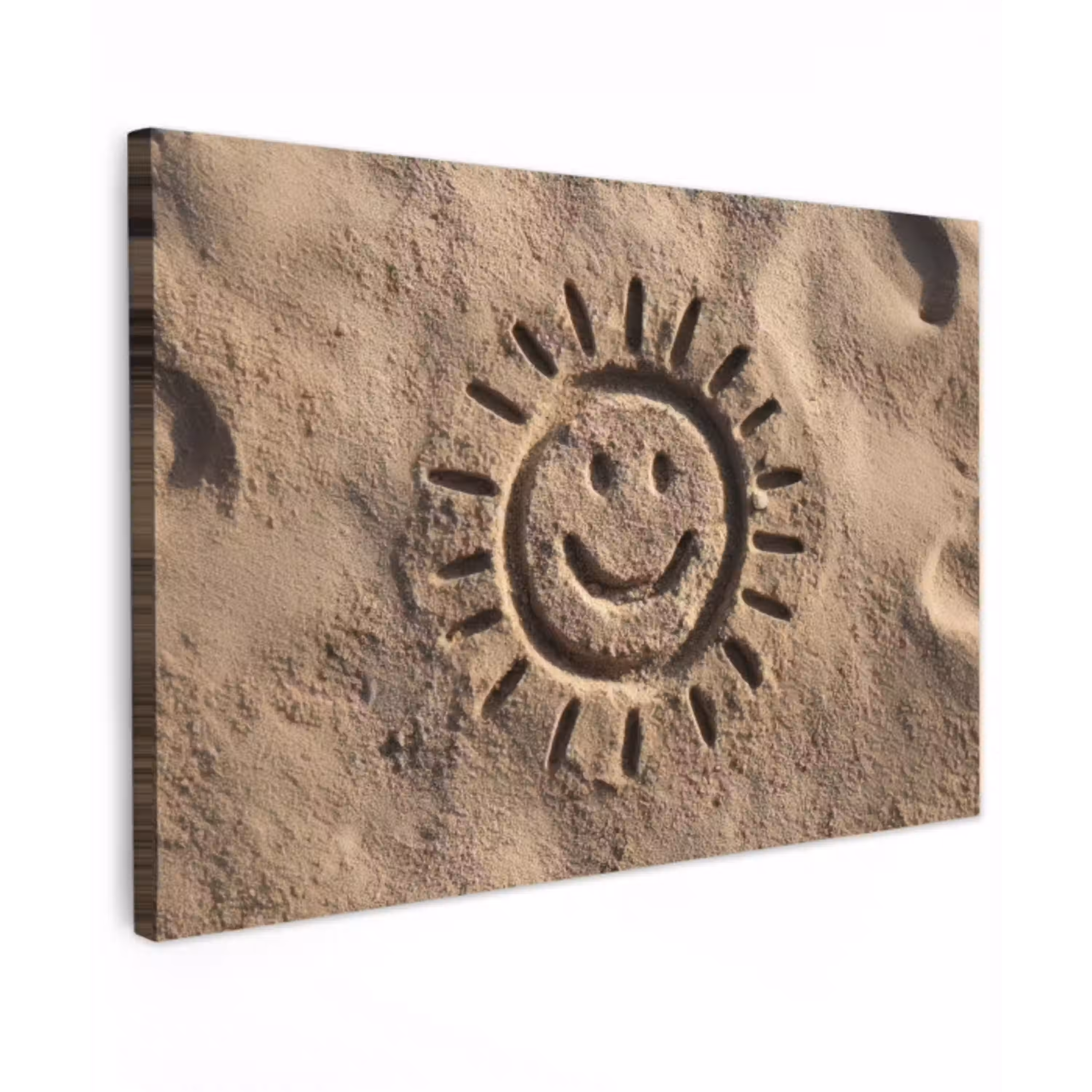 Gezichtje - Zon - Zand - Getekend canvas 2cm klein -z3d
