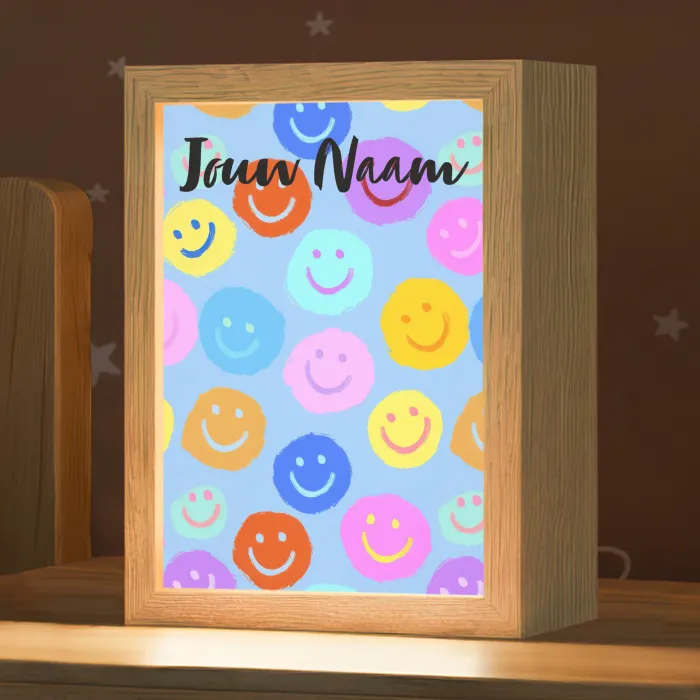 Smileys - Kleurrijk - Grappig Light Box met kabel (Kinderlampje) klein -zzz_3d_website